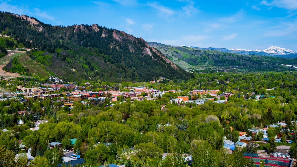 Aerial view of Aspen Colorado, USA