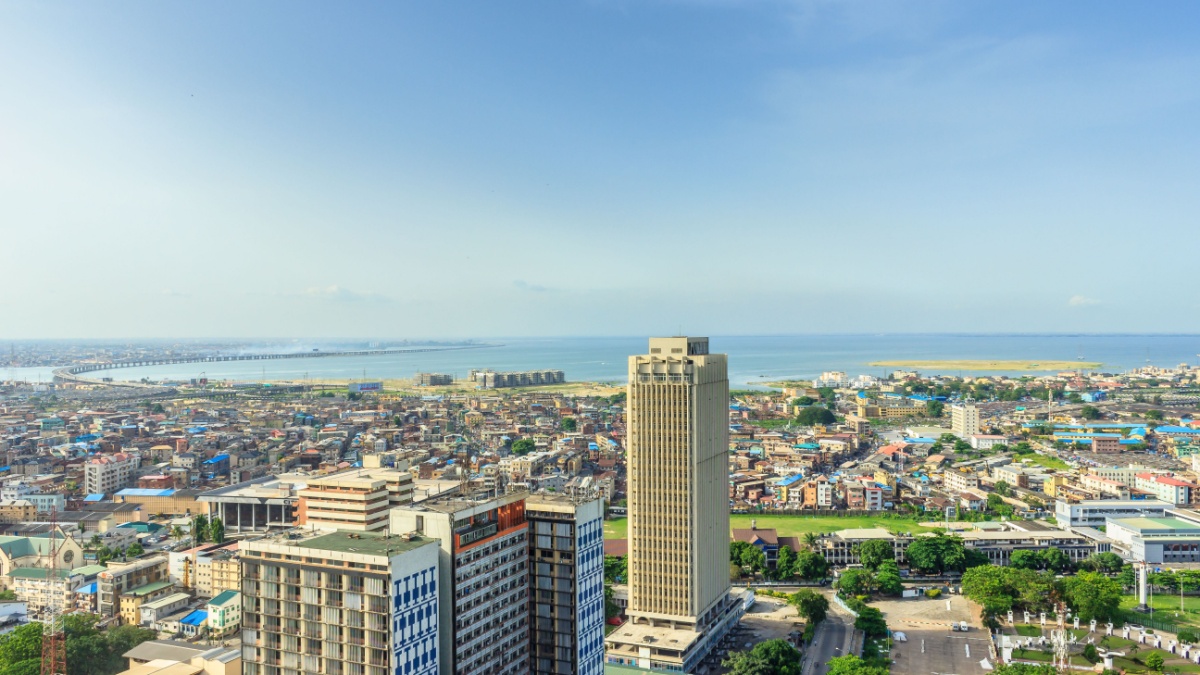 Daytime Aerial View of Lagos Island, Nigeria
