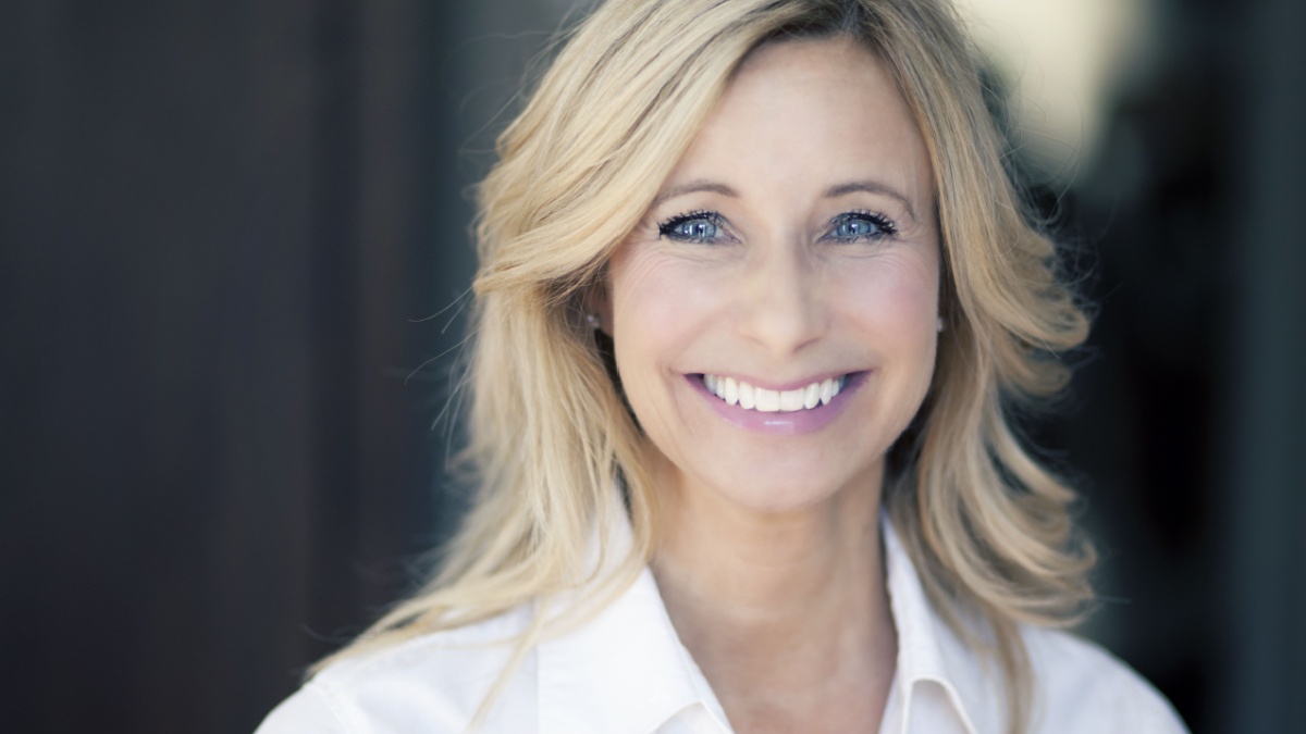 Close up Of A Mature Woman Smiling.