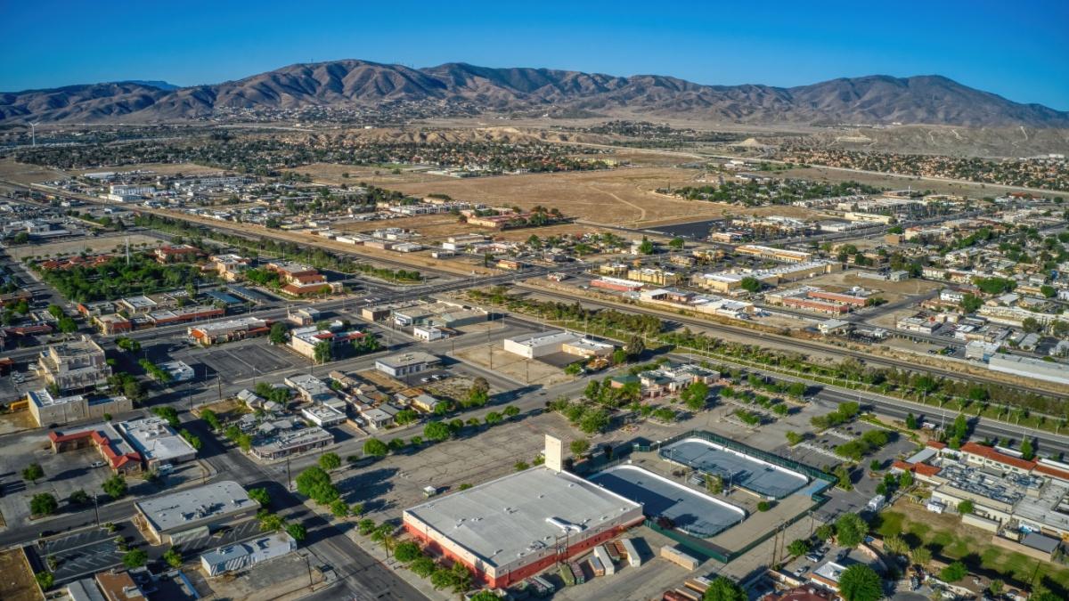 Aerial View of Downtown Palmdale, California