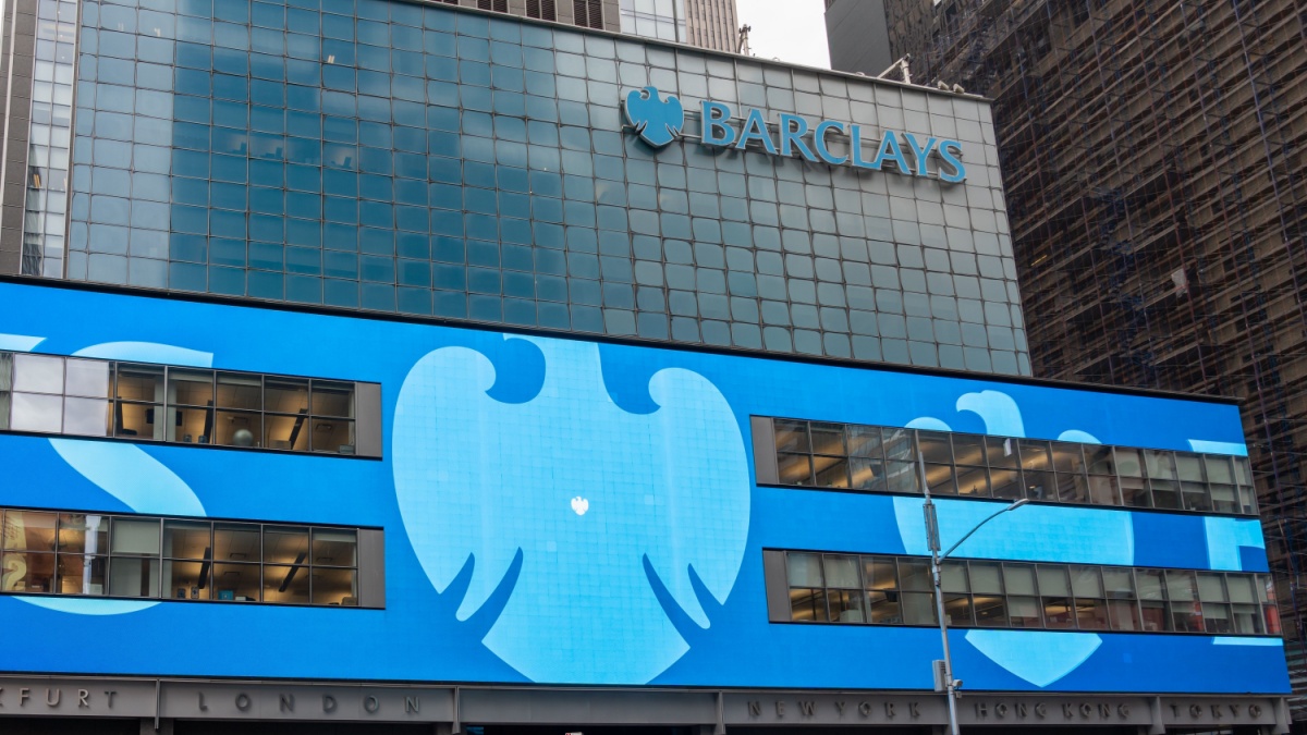 Barclays office building in New York, NY, USA on August 17, 2022. Barclays is a British multinational universal bank.