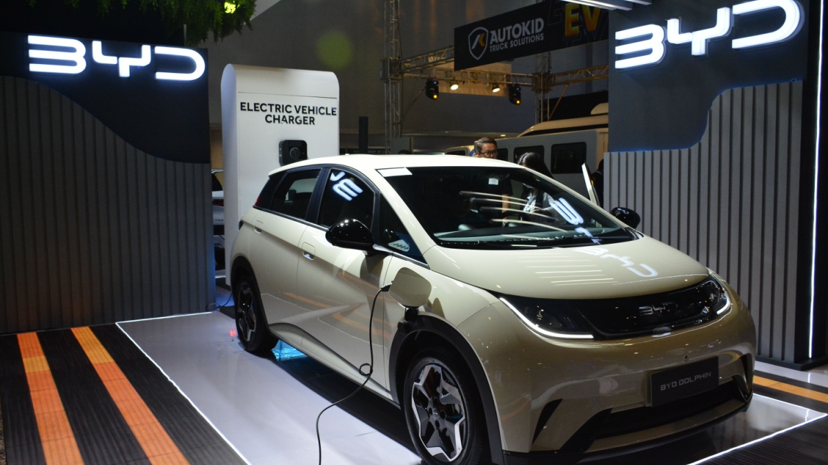 Byd dolphin at Phil electric vehicle summit on October 21, 2023 in Pasay, Philippines. Phil electric vehicle summit is a car show event held annually in Philippines.
