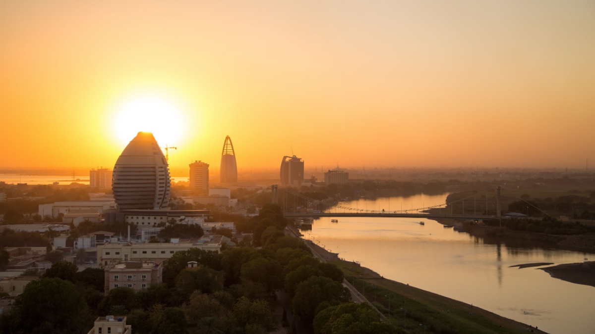 A sunset view of river Nile in Khartoum, Sudan