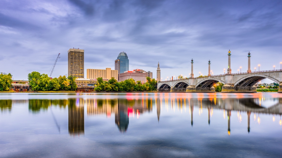 Springfield, Massachusetts, USA downtown skyline.