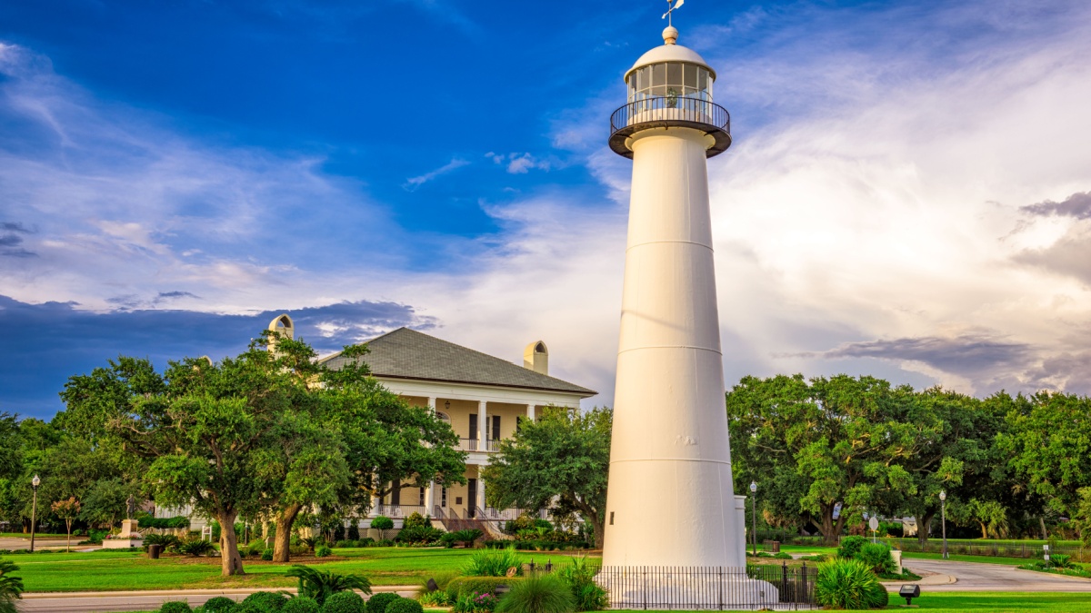 Biloxi, Mississippi USA at Biloxi Lighthouse.
