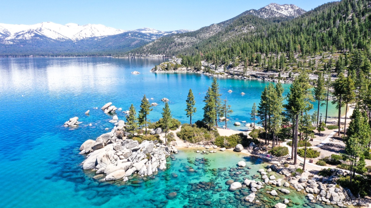 Lake Tahoe Sand Harbor State Park From the Sky