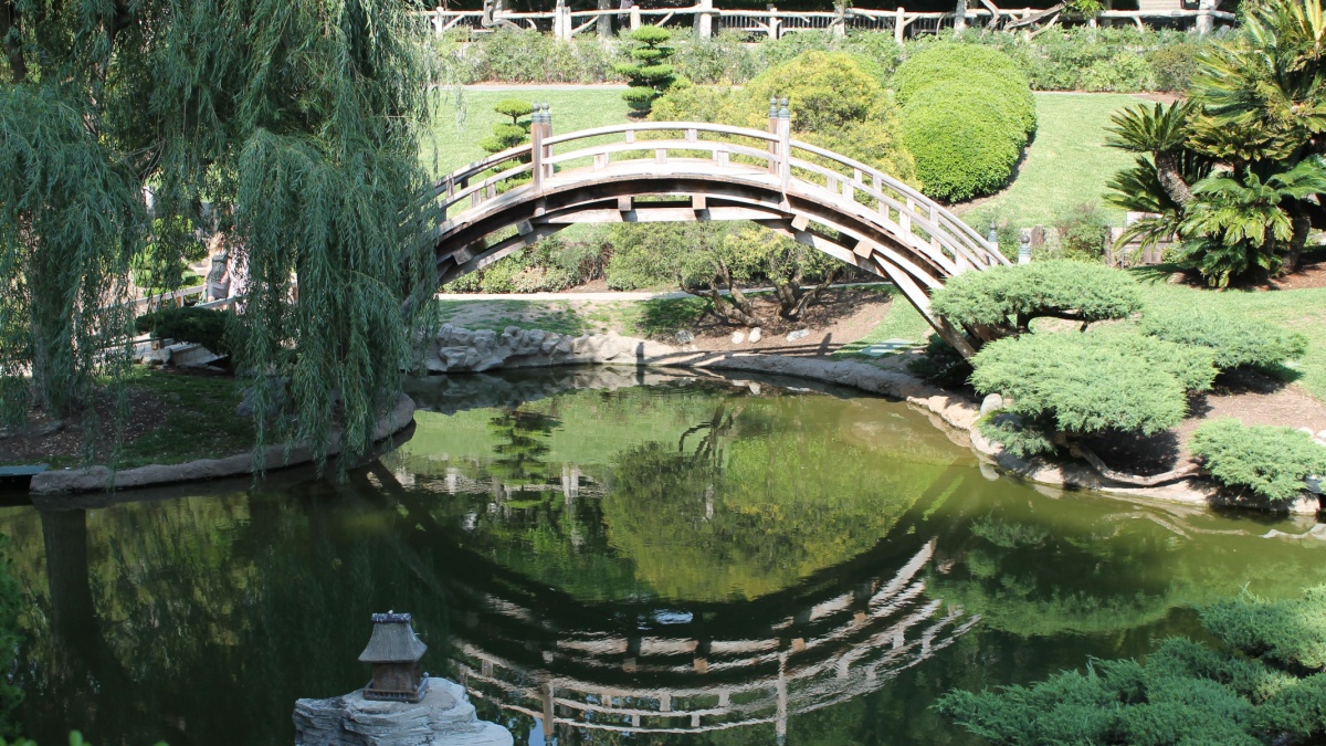 The Japanese Garden In Pasadena Los Angeles.