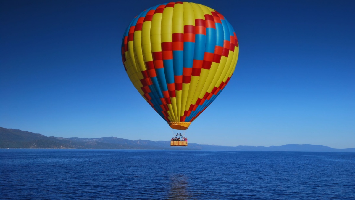 Hot Air Balloon at Lake Tahoe in California