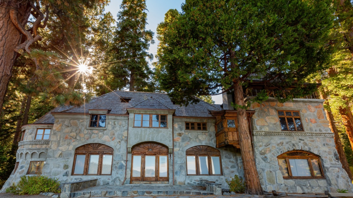Exterior view of the Vikingsholm in Lake Tahoe area at Nevada, USA
